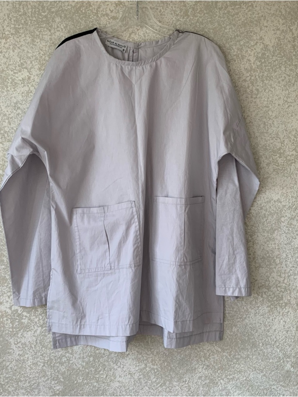Bazar Al Hayat Light Lavender Gray Tunic Blouse Small Modest